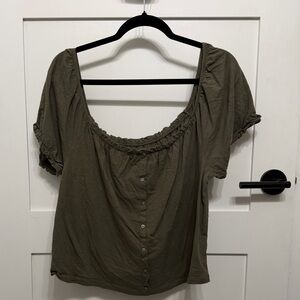 Olive Green Women's Top